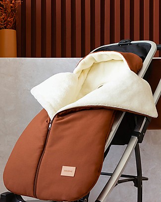 Nobodinoz Winter Sleeping Bag for Universal Baby on the Go Stroller - OekoTex extra soft eco-fur - Brown Clay Footmuffs