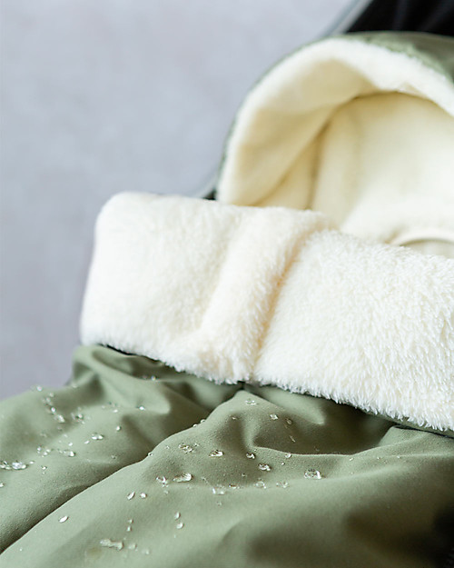 Nobodinoz Winter Sleeping Bag for Universal Baby on the Go Stroller - OekoTex extra soft eco-fur - Olive Green Footmuffs