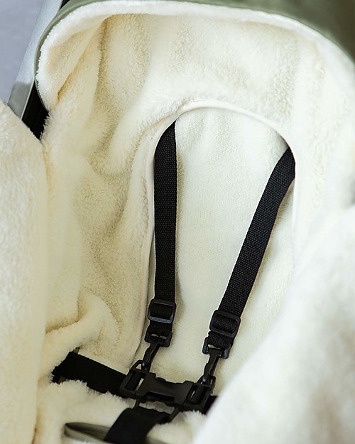 Nobodinoz Winter Sleeping Bag for Universal Baby on the Go Stroller - OekoTex extra soft eco-fur - Olive Green Footmuffs