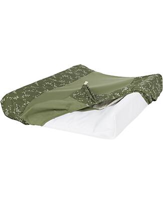 Nobodinoz Zen Changing Mat & Cover - Green Jasmine - 50x70x10 cm - Organic cotton Changing Tables