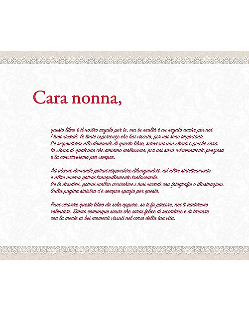 Nonna Nonno Grandma Please Share your Memories with Me! Book in Italian  only (Nonna Parlami di Te) woman