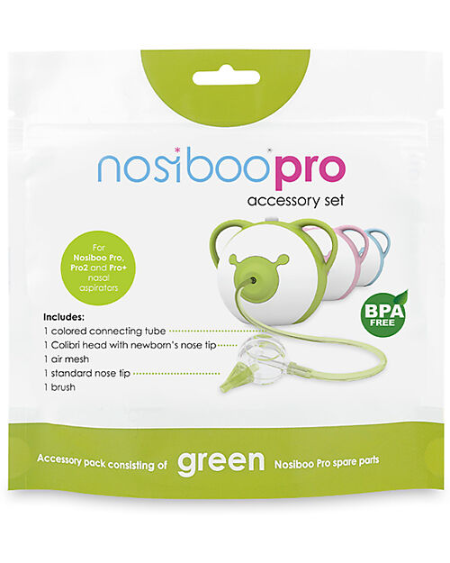 Nosiboo Accessory Set for Nosiboo Pro Electric Nasal Aspirator - Green Nasal Aspirator