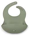 Noui Noui Bib - Dusty Olive - Food Grade Silicone - with Pocket Waterproof Bibs