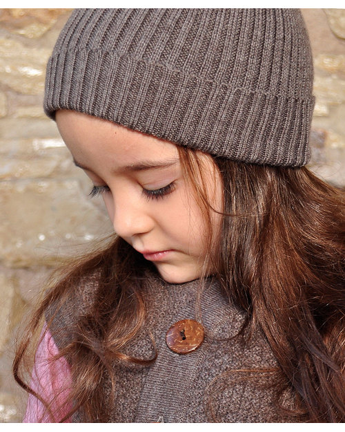 Nui Organics Hat with Pompom - Cocoa Brown - Organic Merino Wool (non-itchy!) Winter Hats