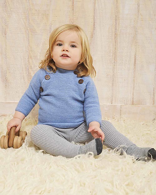 Nui Organics Knit Leggings Silver - Organic Merino Wool (warm but non-itchy!) Leggings