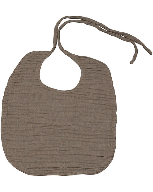 Numero 74 Baby Bib Round Beige - Double Cotton Muslin Snap Bibs