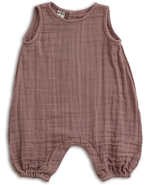 Numero 74 Baby Combi One Piece Dusty Pink - Cotton Muslin Short Rompers