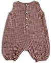 Numero 74 Baby Combi One Piece Dusty Pink - Cotton Muslin Short Rompers
