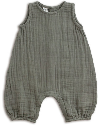 Numero 74 Baby Combi One Piece Silver Grey - Cotton Muslin Short Rompers