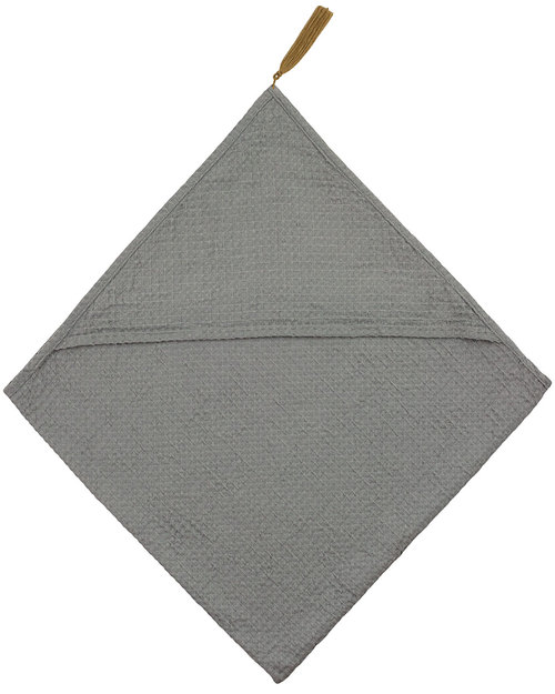 Numero 74 Baby Hooded Bath Towel - Silver Grey  - Cotton Honeycomb Towels And Flannels