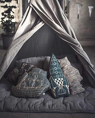 Numero 74 Boat Cushion, Ice blue and Gold Cushions