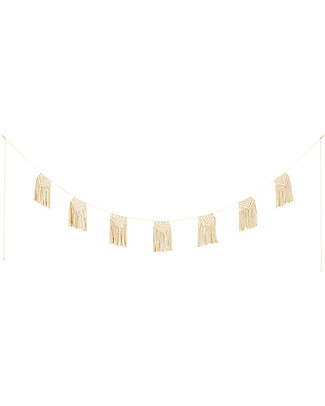 Numero 74 Bunting Garland Macramé - Mellow Yellow - 2.5m - Cotton Wall Decorations