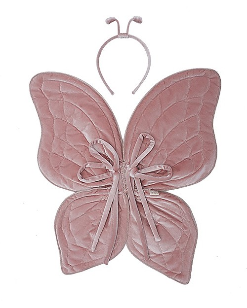Numero 74 Butterfly Wings and Antenna Costume Set, Dusty Pink girl