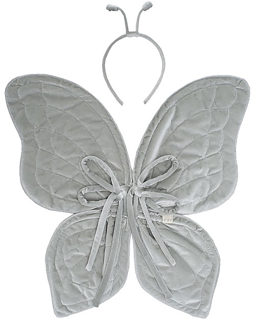 Numero 74 Butterfly Wings and Antenna Costume Set - Silver Grey Dressing Up & Role Play