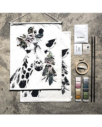 Numero 74 Crazy Animal Embroidery Kit, Giraffe - 40x60 cm Art & Craft Kits