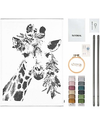 Numero 74 Crazy Animal Embroidery Kit, Giraffe - 40x60 cm Art & Craft Kits