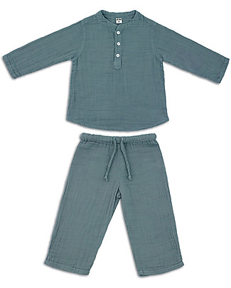 Numero 74 Dan Shirt & Pants Suit, Ice Blue - 100% cotton (5/8 years) Special Occasion