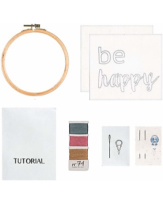 Numero 74 Embroidery Hoop Kit Be Happy - 16 cm Art & Craft Kits