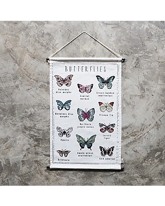 Numero 74 Embroidery Kit School Poster - Butterflies - 30x50 cm Art & Craft Kits