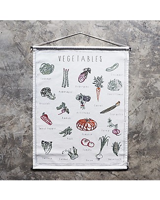 Numero 74 Embroidery Kit School Poster - Vegetables - 50x70 cm Art & Craft Kits