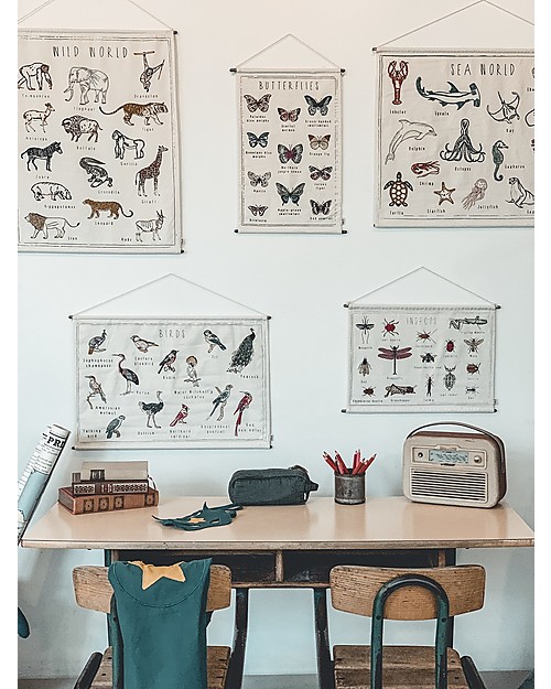 Numero 74 Embroidery Kit School Poster - Wild World - 50x70 cm Art & Craft Kits