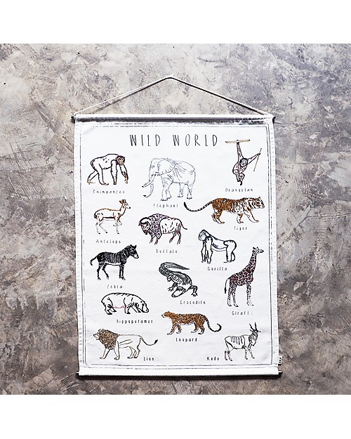 Numero 74 Embroidery Kit School Poster - Wild World - 50x70 cm Art & Craft Kits