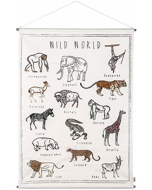 Numero 74 Embroidery Kit School Poster - Wild World - 50x70 cm Art & Craft Kits