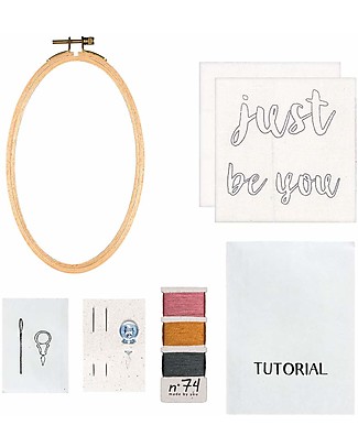 Numero 74 Embroidery Oval Hoop Kit Just Be You - 21x13 cm Art & Craft Kits