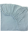 Numero 74 Fitted Bed Sheet, Sweet Blue - 70x140 cm - Organic Cotton muslin Bed Sheets and Pillow Cases