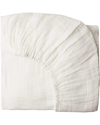 Numero 74 Fitted Bed Sheet White - 120x60 cm - Cotton Muslin Bed Sheets and Pillow Cases