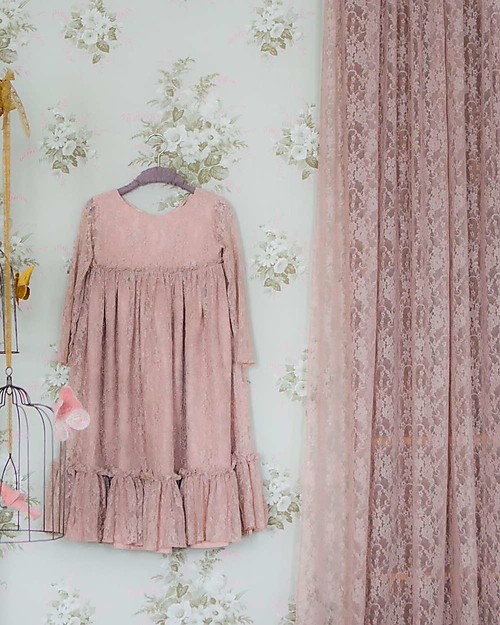 Numero 74 Floral Lace Bed Canopy, Dusty Pink Canopies