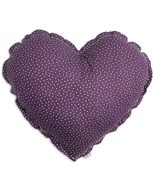 Numero 74 Heart Cushion Small - Purple with Beige Stars Cushions