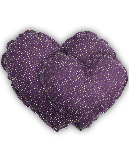 Numero 74 Heart Cushion Small - Purple with Beige Stars Cushions