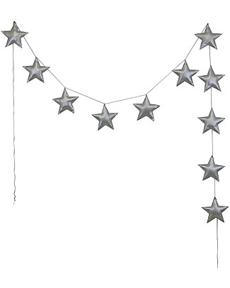 Numero 74 Iridescent Mini Star Garland, Silver - 2,5 m Bunting