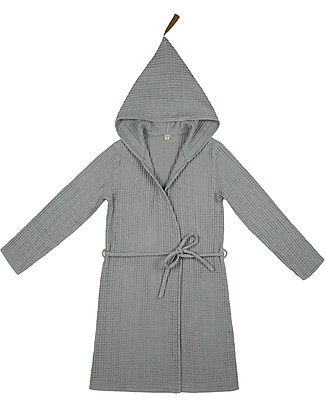 Numero 74 Joy Bathrobe Mum, Silver Grey - 100% organic cotton gauze waffle Towels And Flannels