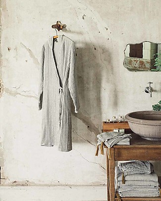 Numero 74 Joy Bathrobe Mum, Silver Grey - 100% organic cotton gauze waffle Towels And Flannels