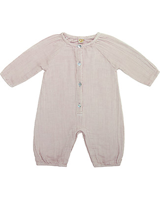 Numero 74 Leni Jumpsuit Baby, Powder - 100% organic cotton double saloo Babygrows