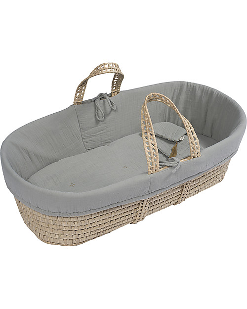 Numero 74 Linen Set for Moses Baby Basket - Silver Grey Cribs & Moses Baskets
