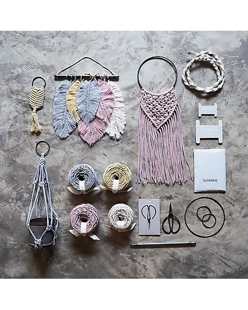 Numero 74 Macrame Kit Freedom, Whisper Mix - All accessories and materials included! Art & Craft Kits