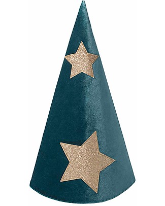 Numero 74 Merlino Hat - Teal Blue/Green Velvet and gold stars Dressing Up & Role Play