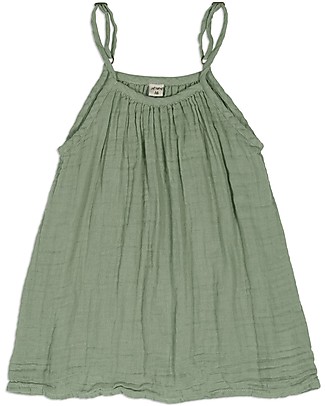 Numero 74 Mia Girl Dress (1-2 and 3-4 years) - Sage Green - Organic Cotton Muslin Dresses