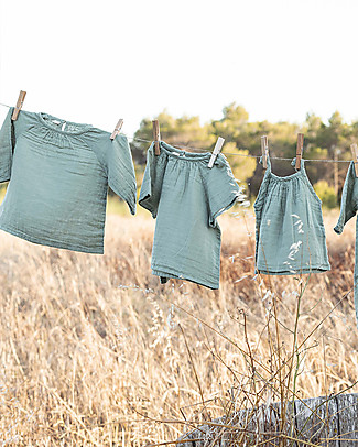 Numero 74 Mia Girl Dress (1-2 and 3-4 years) - Sage Green - Organic Cotton Muslin Dresses
