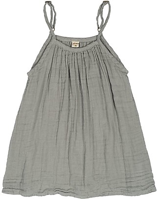 Numero 74 Mia Girl Dress - Silver Grey - 100% Muslin Cotton Dresses