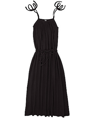 Numero 74 Mia Mum Long Dress - Dark Grey - Cotton Muslin Dresses