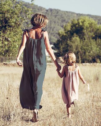 Numero 74 Mia Mum Long Dress - Ice Blue - Cotton Muslin Dresses