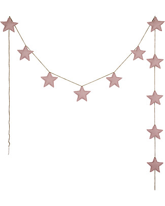 Numero 74 Mini Star Garland, Dusty Pink - 2,5 m - 100% organic cotton Bunting