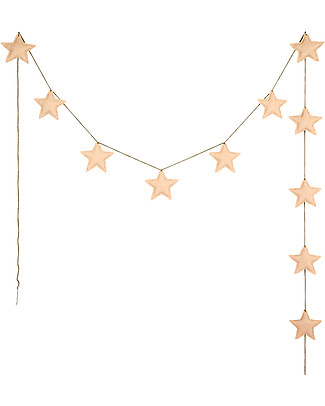 Numero 74 Mini Star Garland, Pale Peach - 2,5 m - 100% organic cotton Bunting