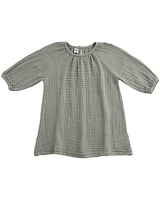 Numero 74 Nina Girl Dress - Silver Grey - Cotton Muslin Dresses_