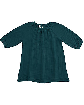 Numero 74 Nina Girl Dress, Teal Blue (5-6 and 7-8 years) - Cotton Double Saloo Dresses