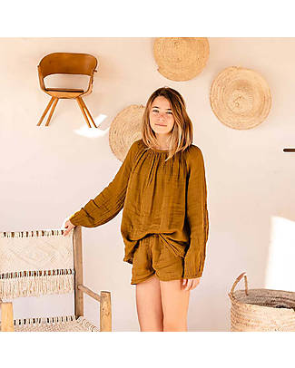 Numero 74 Nina Long Sleeve T-Shirt - Antique Bronze - 100% GOTS Organic Cotton Long Sleeves Tops